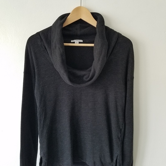 James Perse Cowl Neck Supima Longsleeve Pull-over Sweater - Picture 3 of 11